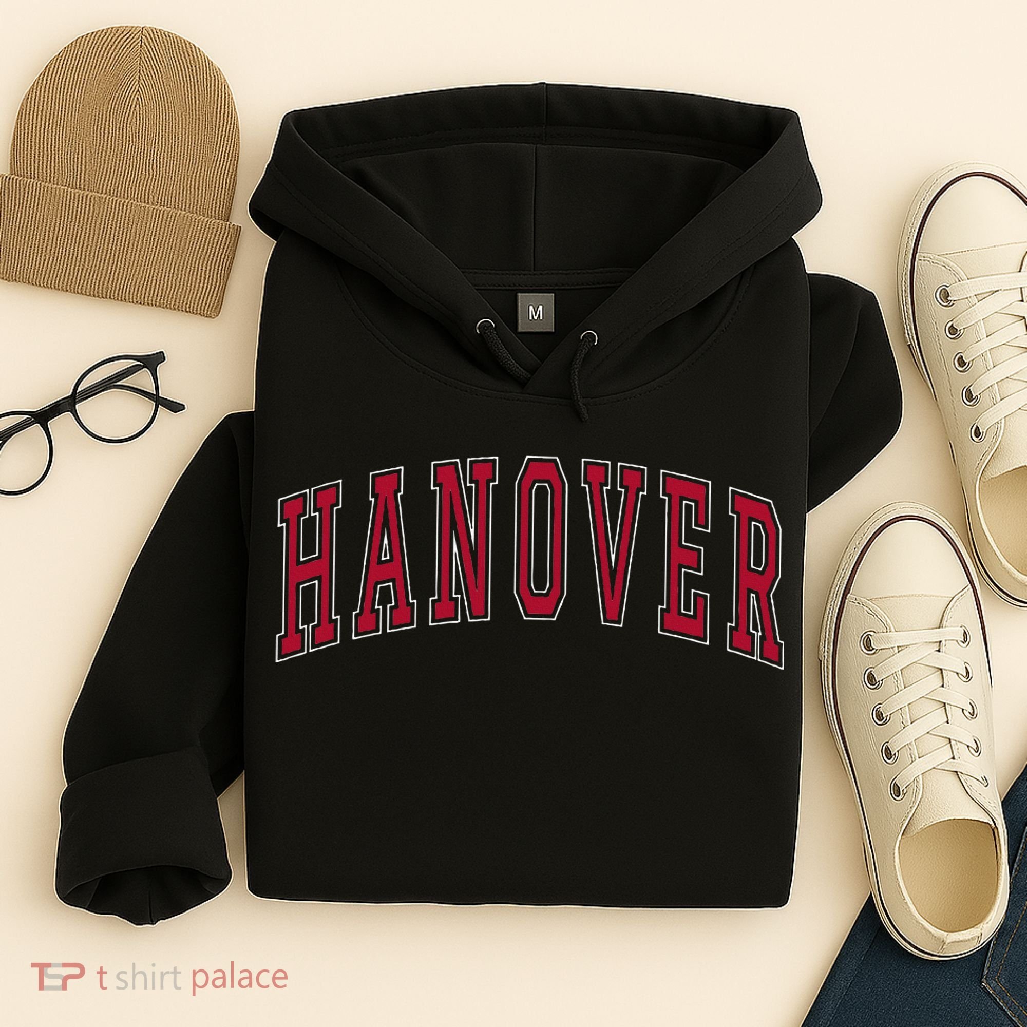 Hanover Virginia Souvenir College Style Red Text Hoodie