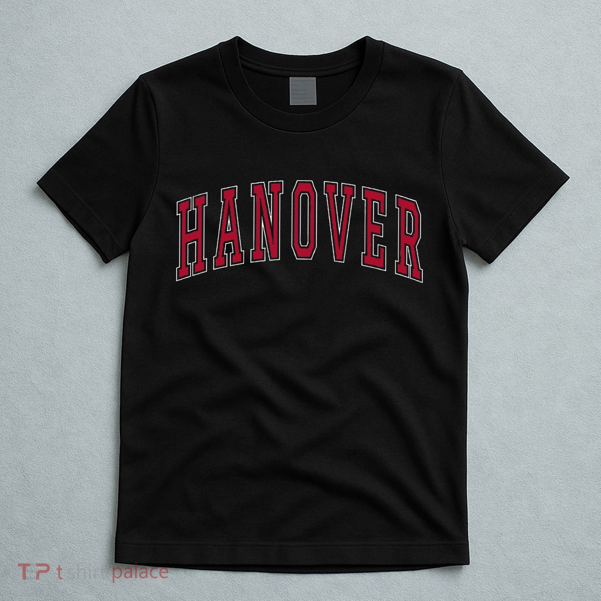 Hanover Virginia Souvenir College Style Red Text T-Shirt