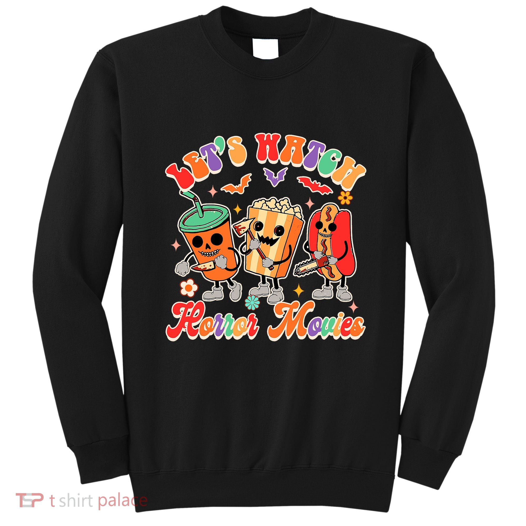 Halloween Vibes Spooky Vibes Funny Lets Watch Horror Movies Sweatshirt