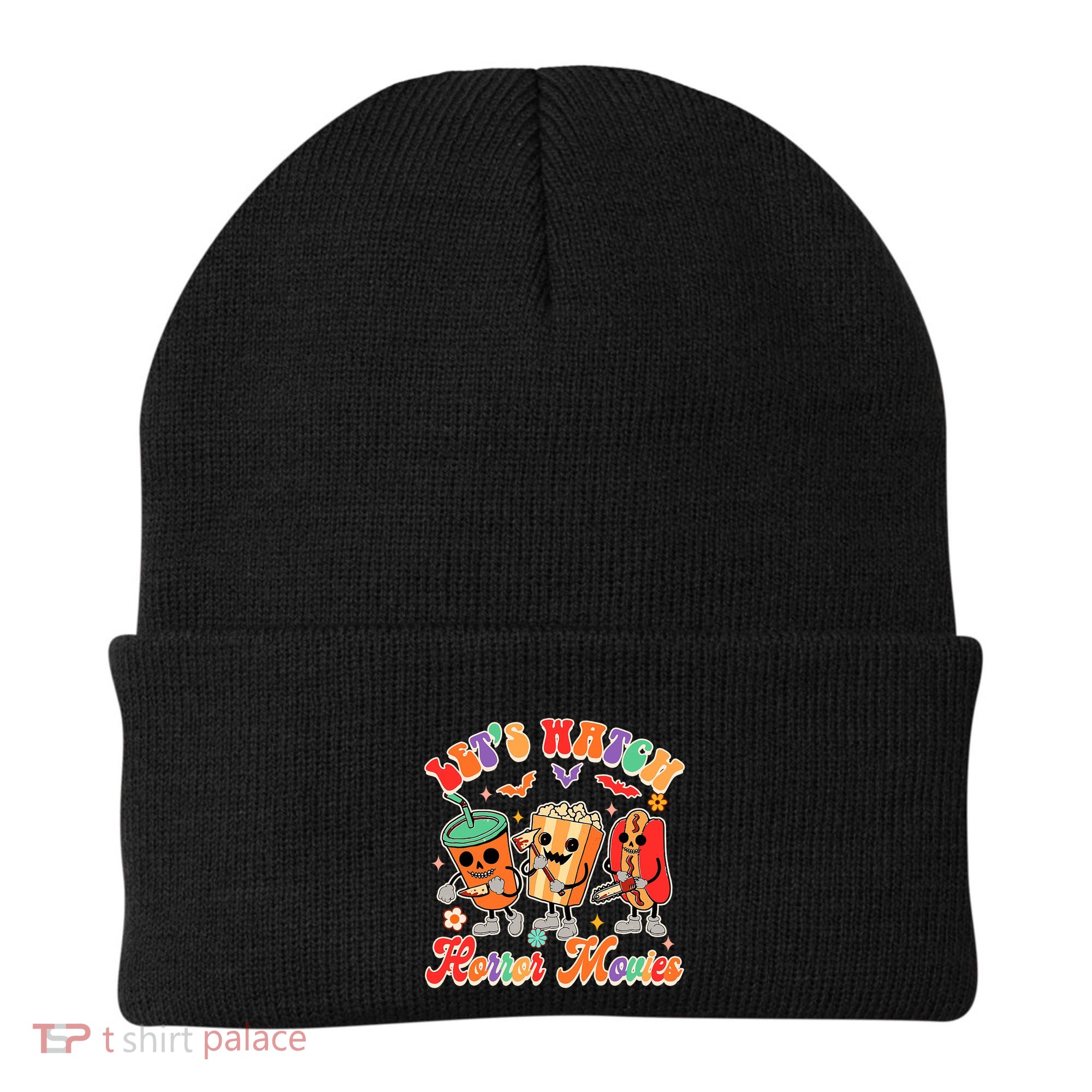 Halloween Vibes Spooky Vibes Funny Lets Watch Horror Movies Beanie