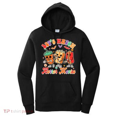 Halloween Vibes Spooky Vibes Funny Lets Watch Horror Movies Women's Hoodie