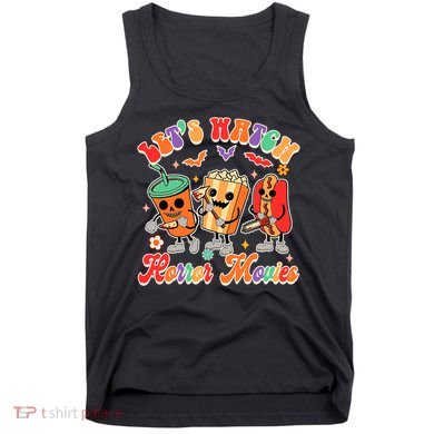 Halloween Vibes Spooky Vibes Funny Lets Watch Horror Movies Tank Top