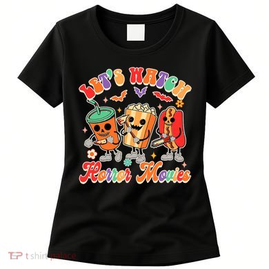Halloween Vibes Spooky Vibes Funny Lets Watch Horror Movies Women's T-Shirt