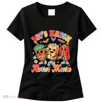 Halloween Vibes Spooky Vibes Funny Lets Watch Horror Movies Women's T-Shirt thumb 0