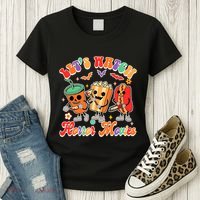Halloween Vibes Spooky Vibes Funny Lets Watch Horror Movies Women's T-Shirt thumb 3