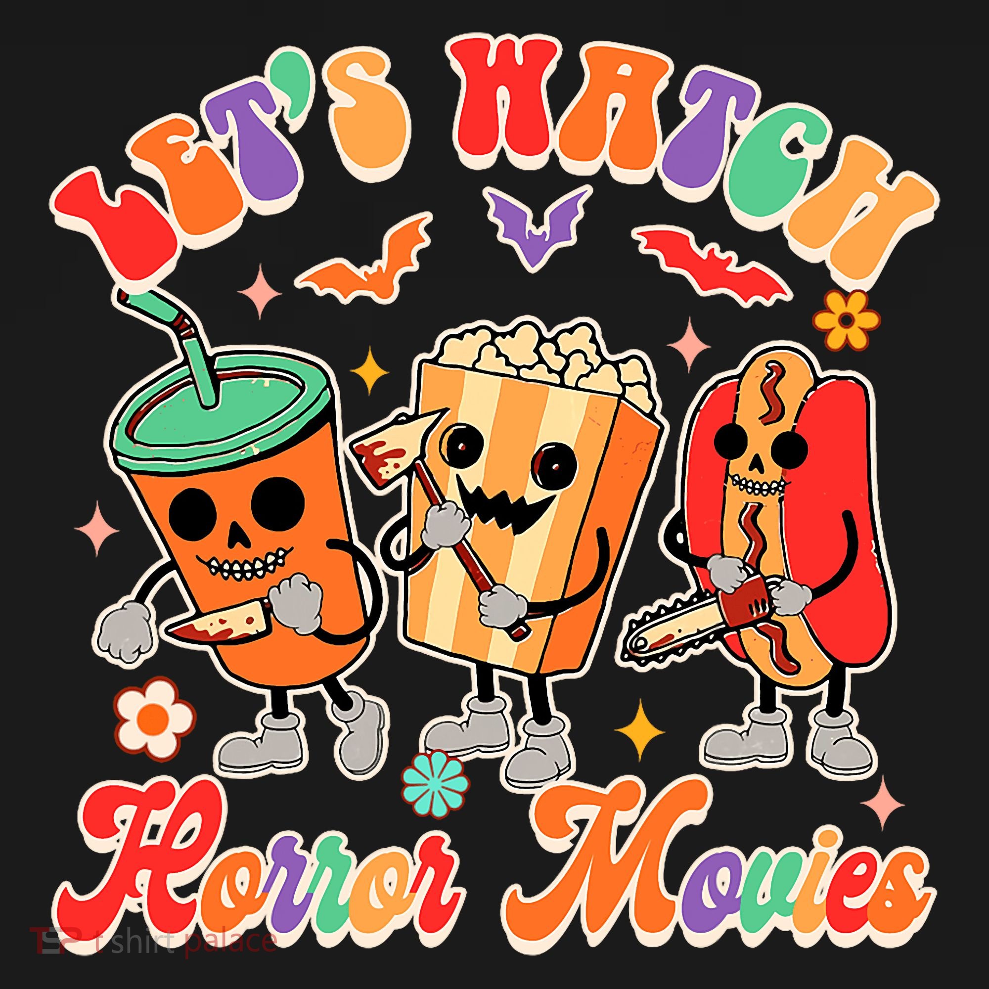 Halloween Vibes Spooky Vibes Funny Lets Watch Horror Movies Women's T-Shirt