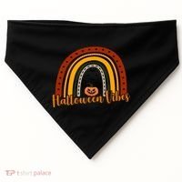 Halloween Vibes Spooky Rainbow USA-Made Doggie Bandana thumb 0