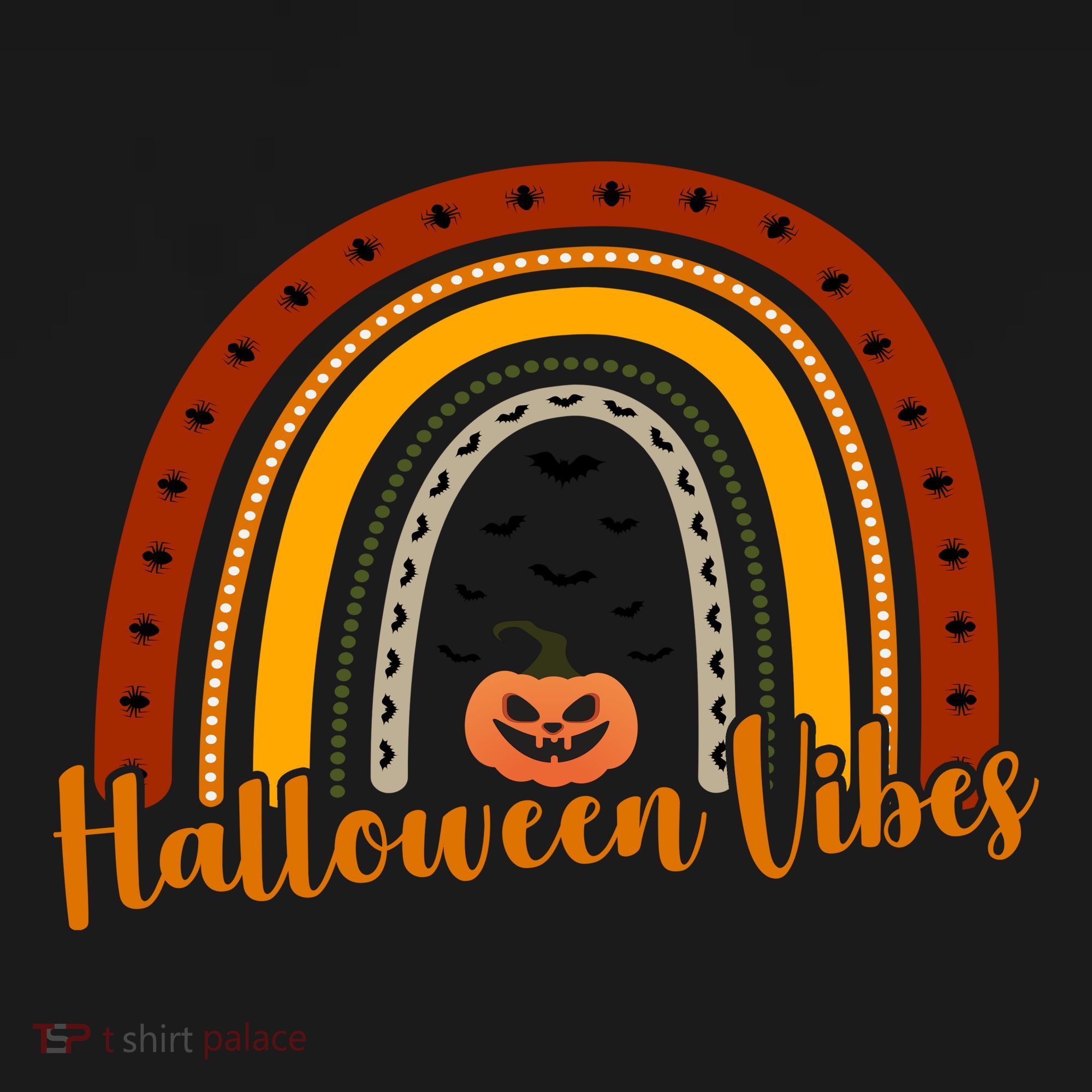 Halloween Vibes Spooky Rainbow USA-Made Doggie Bandana