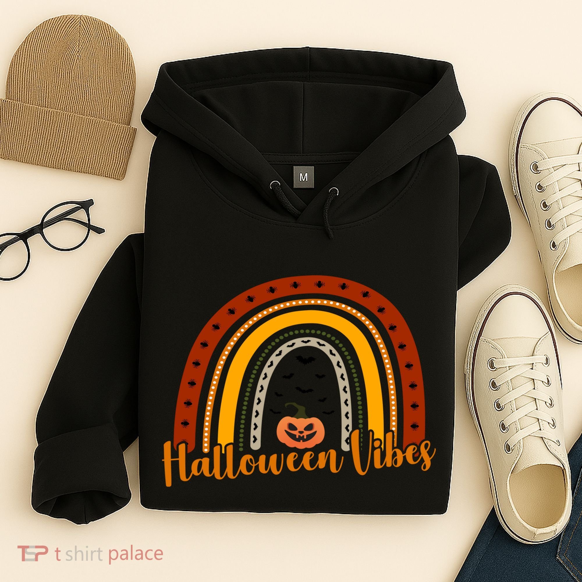 Halloween Vibes Spooky Rainbow Hoodie
