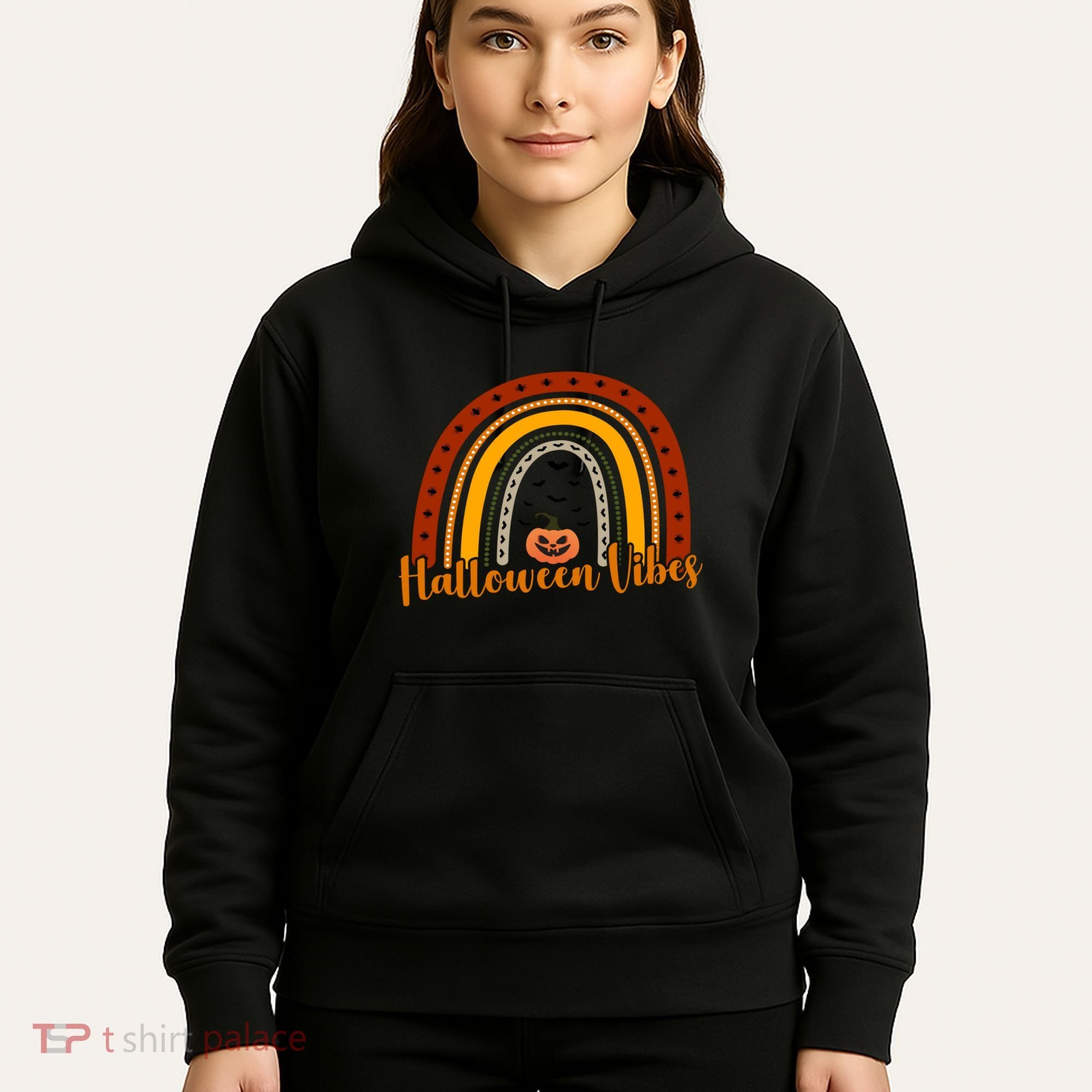 Halloween Vibes Spooky Rainbow Hoodie