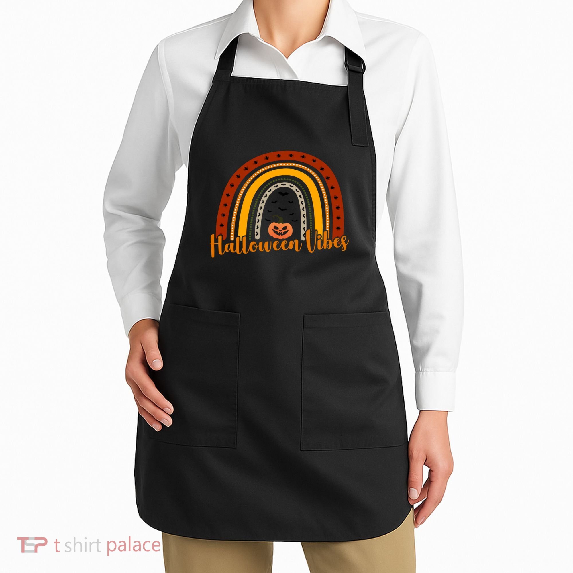 Halloween Vibes Spooky Rainbow Apron