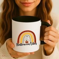 Halloween Vibes Spooky Rainbow Coffee Mug thumb 3