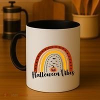 Halloween Vibes Spooky Rainbow Coffee Mug thumb 4