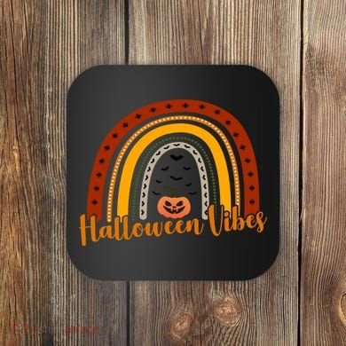 Halloween Vibes Spooky Rainbow Coaster