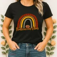 Halloween Vibes Spooky Rainbow Women's T-Shirt thumb 2