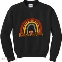 Halloween Vibes Spooky Rainbow Kids Sweatshirt thumb 0