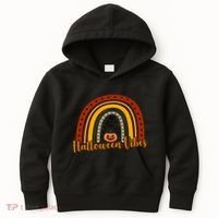 Halloween Vibes Spooky Rainbow Kids Hoodie thumb 0