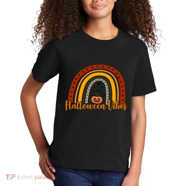 Halloween Vibes Spooky Rainbow Kids T-Shirt