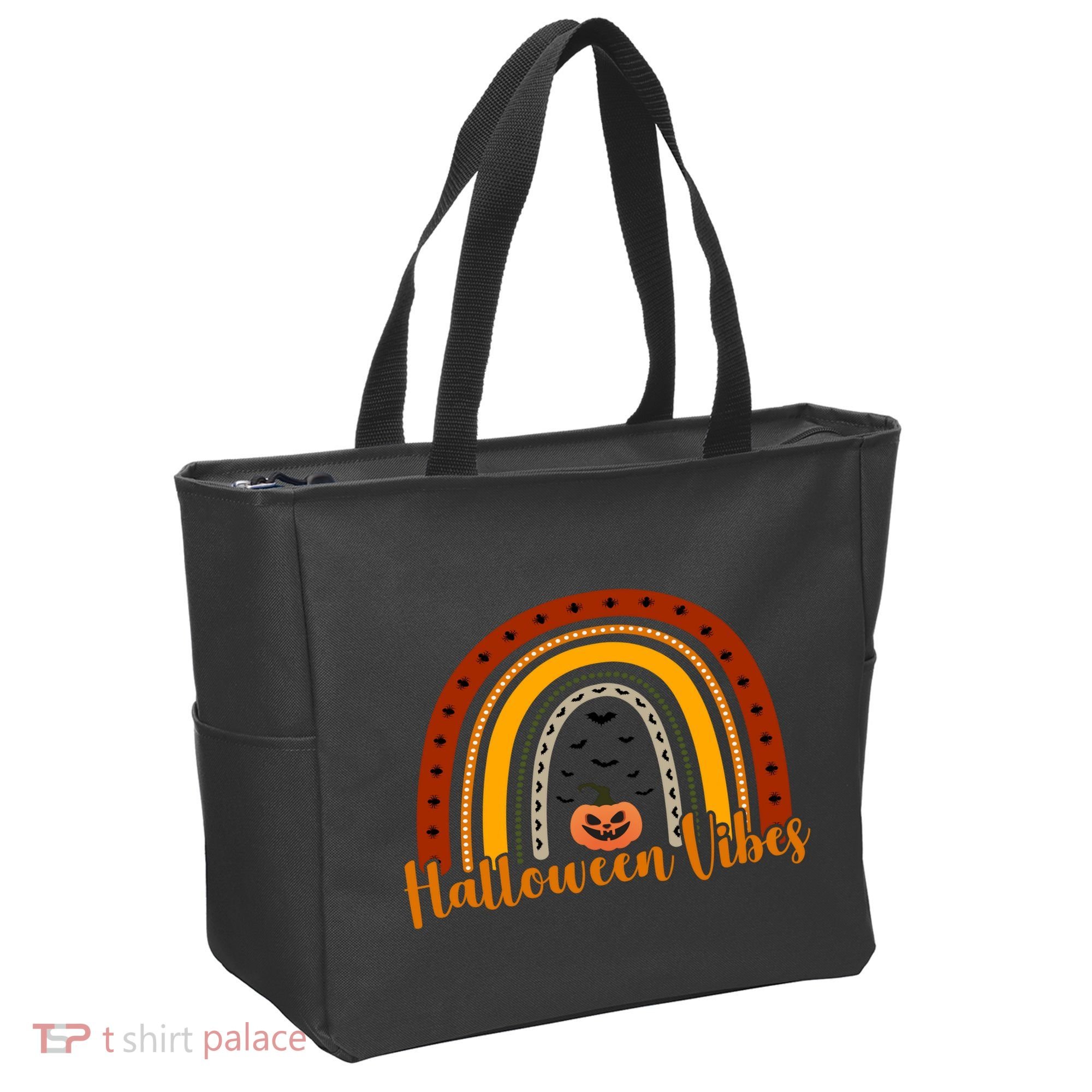 Halloween Vibes Spooky Rainbow Tote Bag