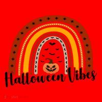 Halloween Vibes Spooky Rainbow Santa Hat thumb 1
