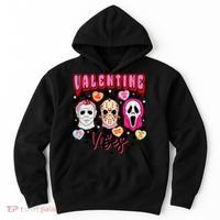 Horror ValentinesRetro Valentine’S Day Valentine Vibes Hoodie thumb 0
