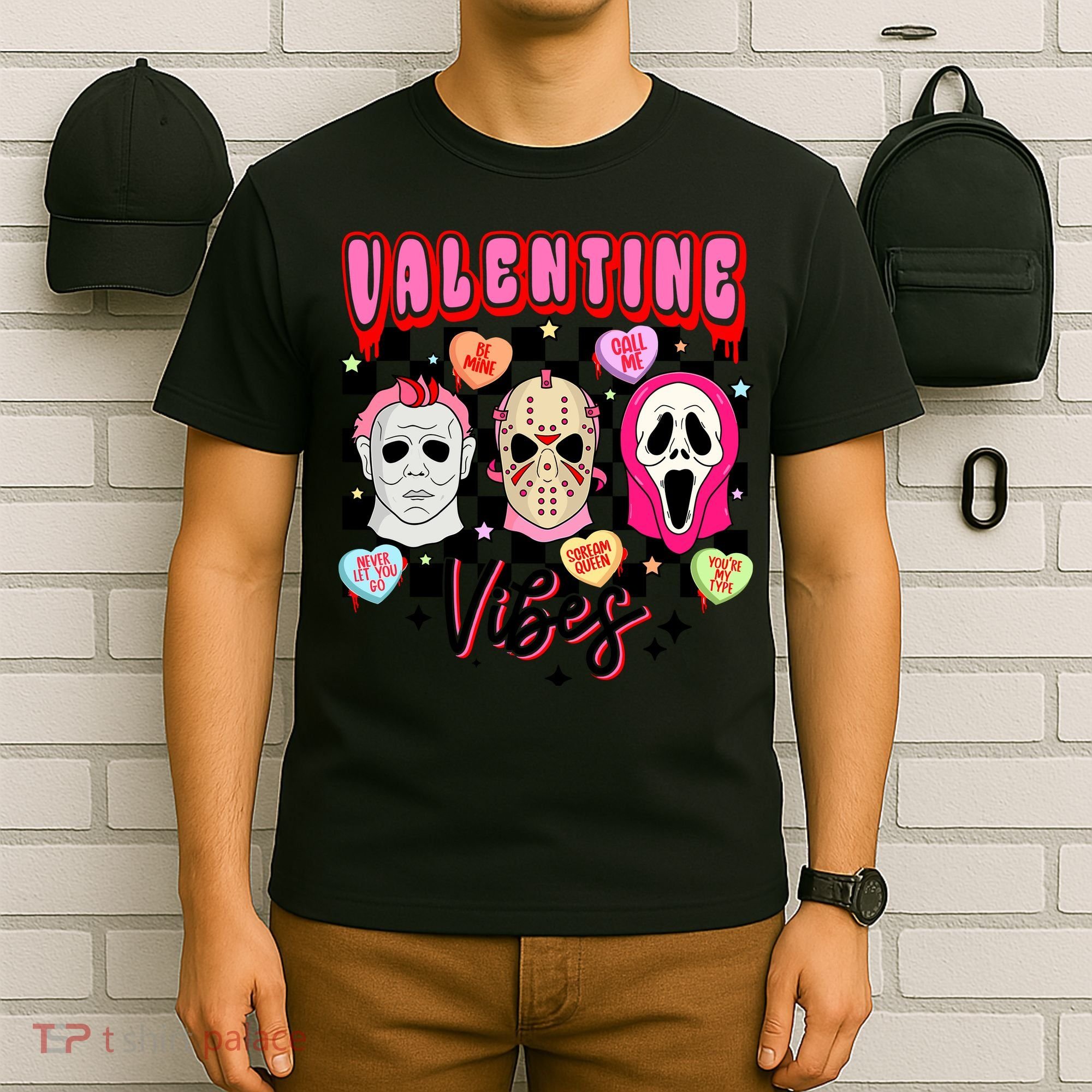 Horror ValentinesRetro Valentine’S Day Valentine Vibes T-Shirt