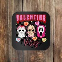 Horror ValentinesRetro Valentine’S Day Valentine Vibes Coaster thumb 0