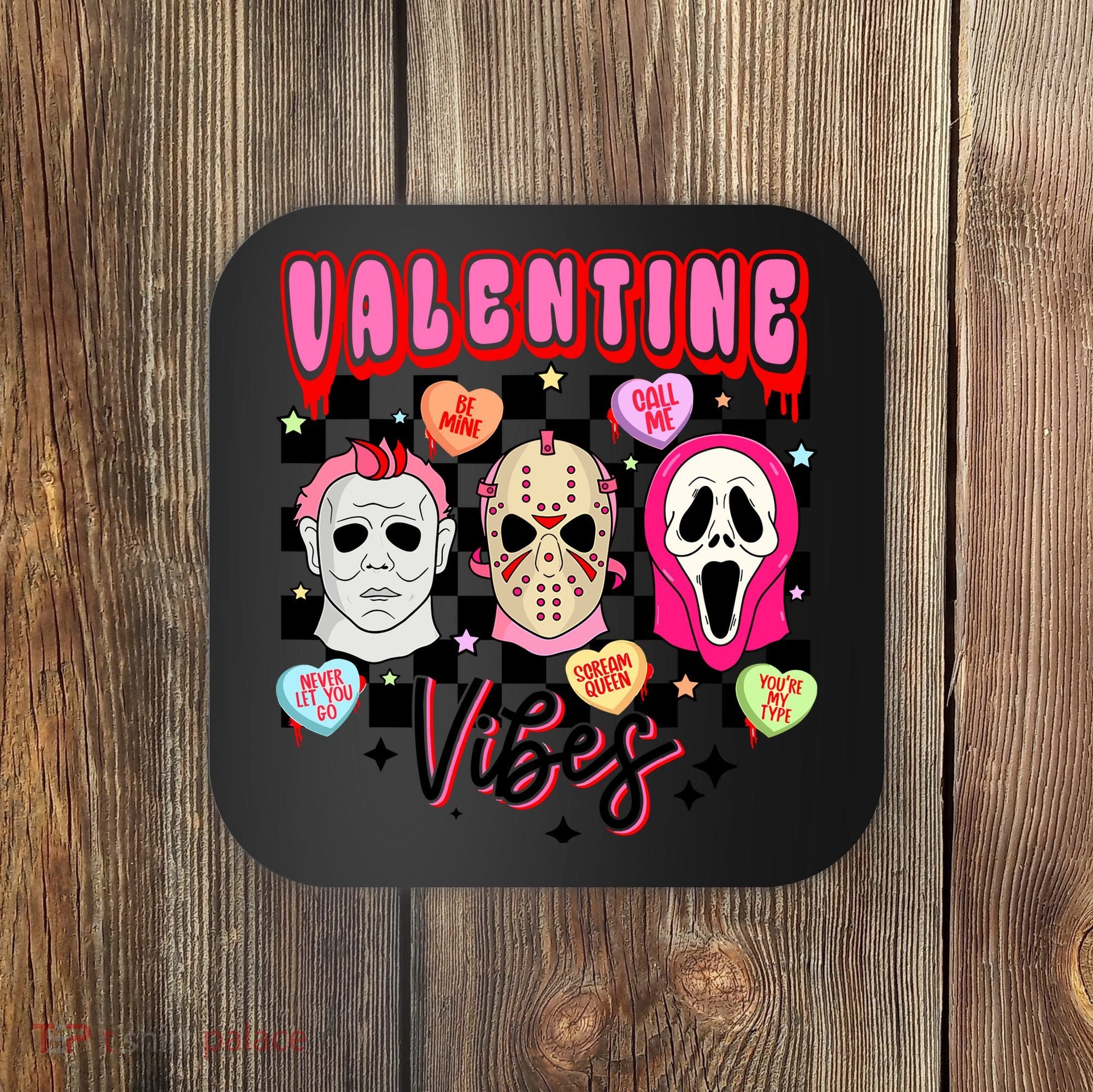 Horror ValentinesRetro Valentine’S Day Valentine Vibes Coaster