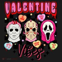 Horror ValentinesRetro Valentine’S Day Valentine Vibes Women's Hoodie thumb 2