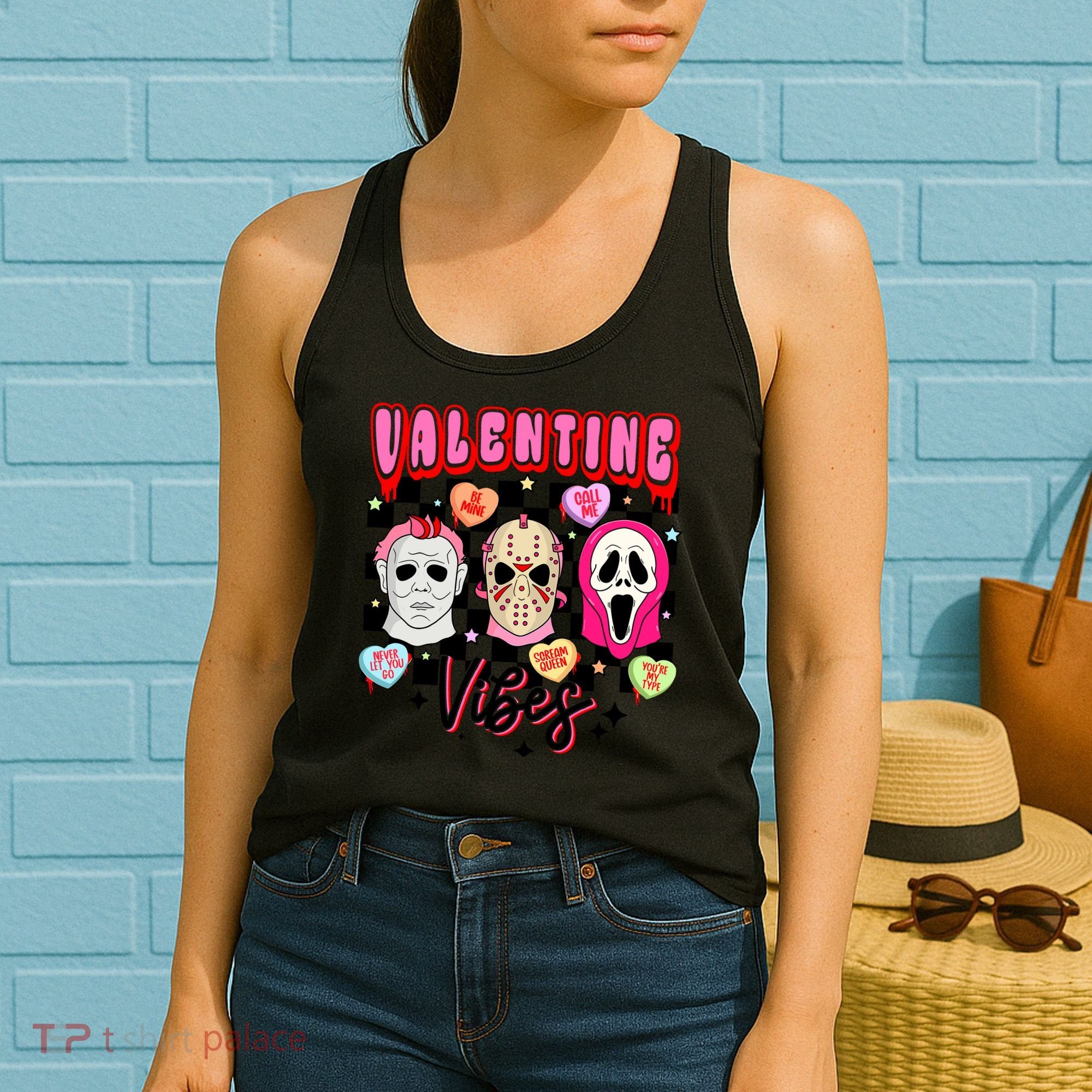 Horror ValentinesRetro Valentine’S Day Valentine Vibes Women's Tank Top
