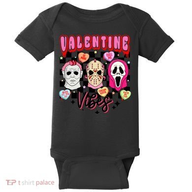 Horror ValentinesRetro Valentine’S Day Valentine Vibes Baby Bodysuit