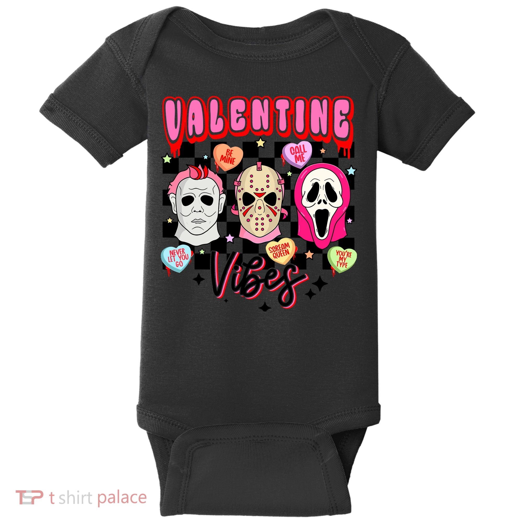 Horror ValentinesRetro Valentine’S Day Valentine Vibes Baby Bodysuit