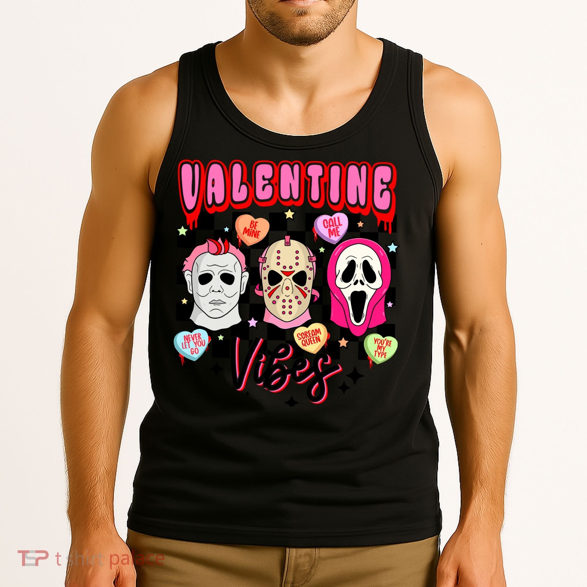 Horror ValentinesRetro Valentine’S Day Valentine Vibes Tank Top