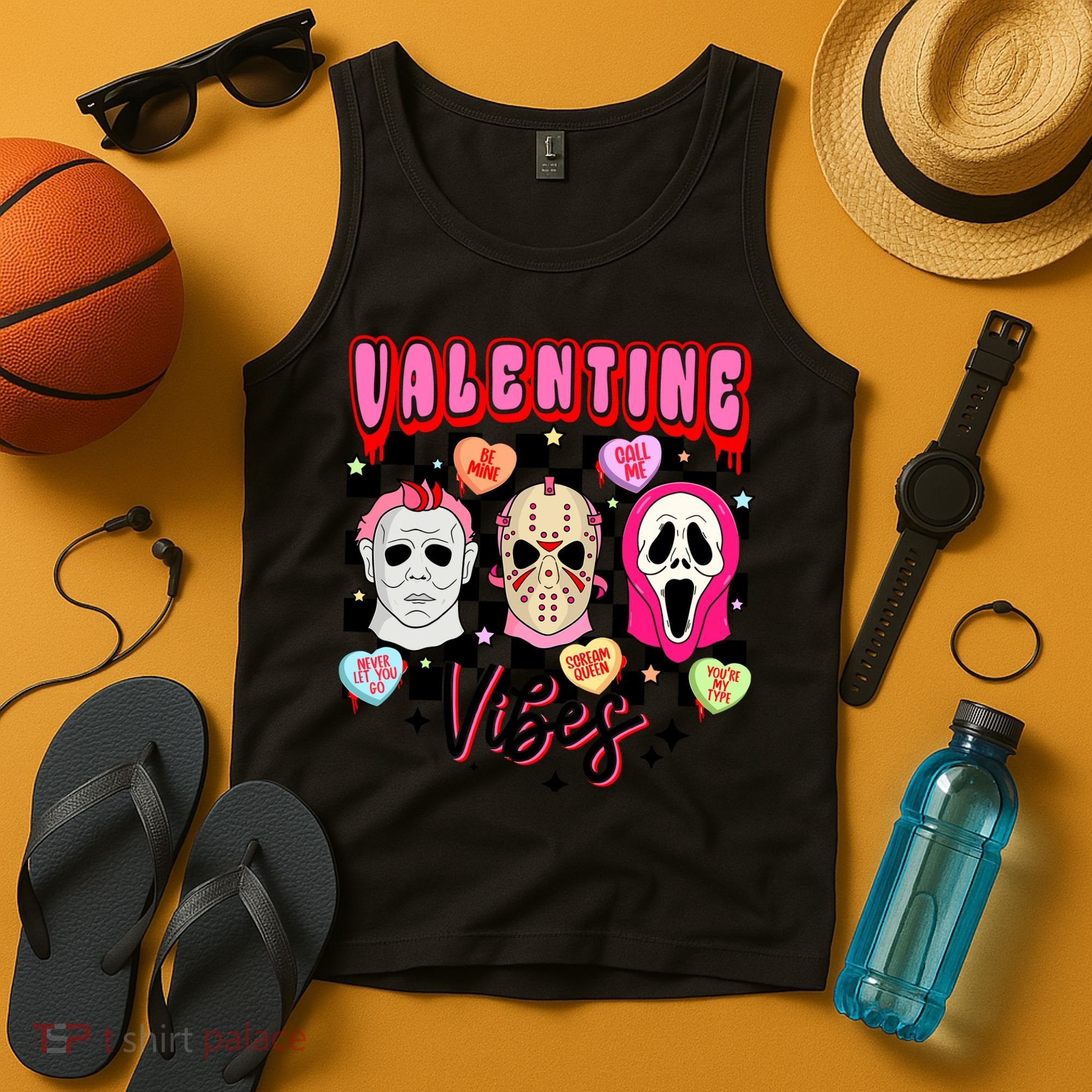 Horror ValentinesRetro Valentine’S Day Valentine Vibes Tank Top