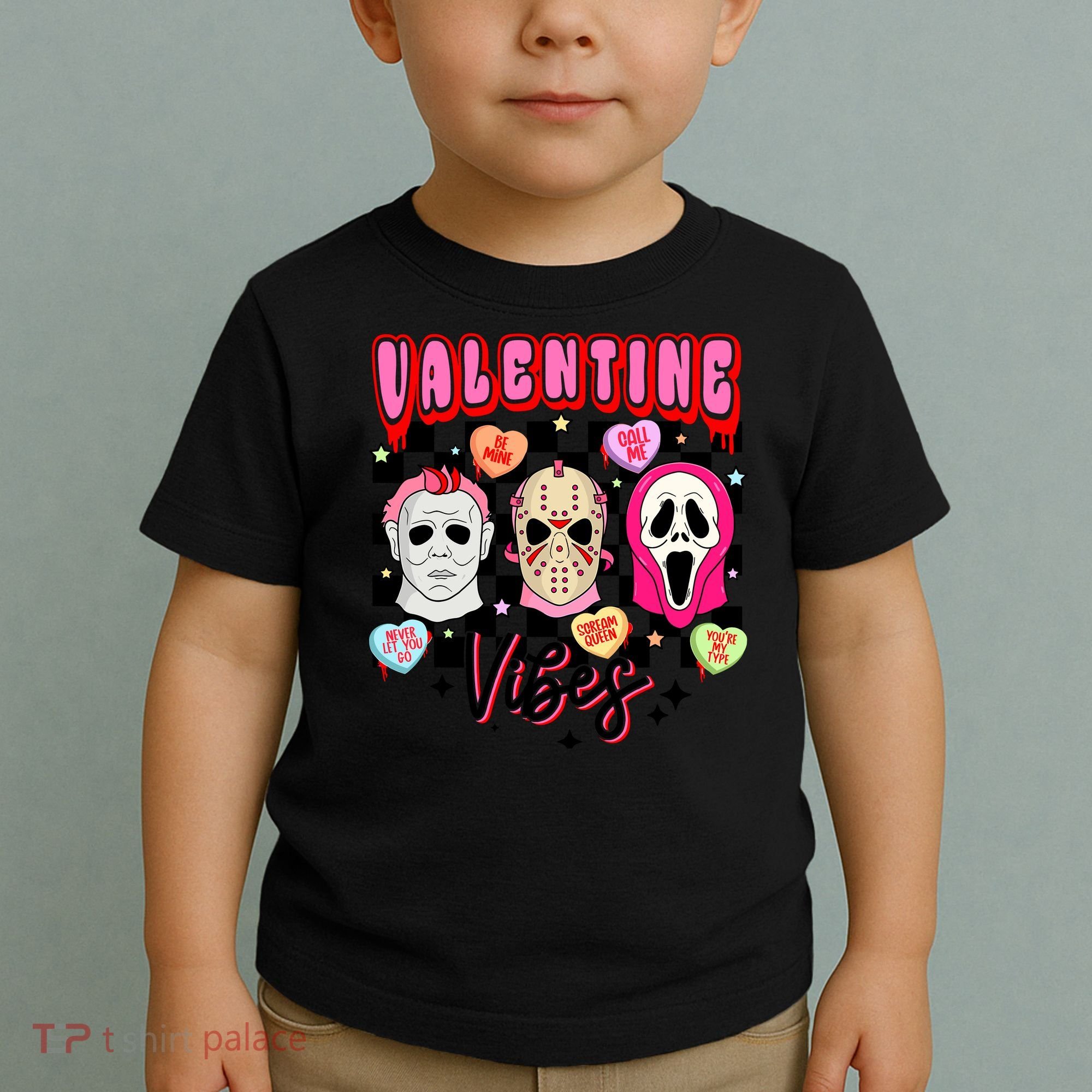 Horror ValentinesRetro Valentine’S Day Valentine Vibes Toddler T-Shirt