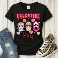 Horror ValentinesRetro Valentine’S Day Valentine Vibes Women's T-Shirt thumb 3