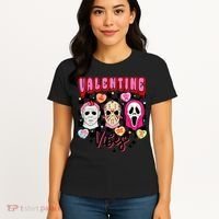 Horror ValentinesRetro Valentine’S Day Valentine Vibes Women's T-Shirt thumb 4