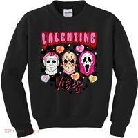 Horror ValentinesRetro Valentine’S Day Valentine Vibes Kids Sweatshirt thumb 0