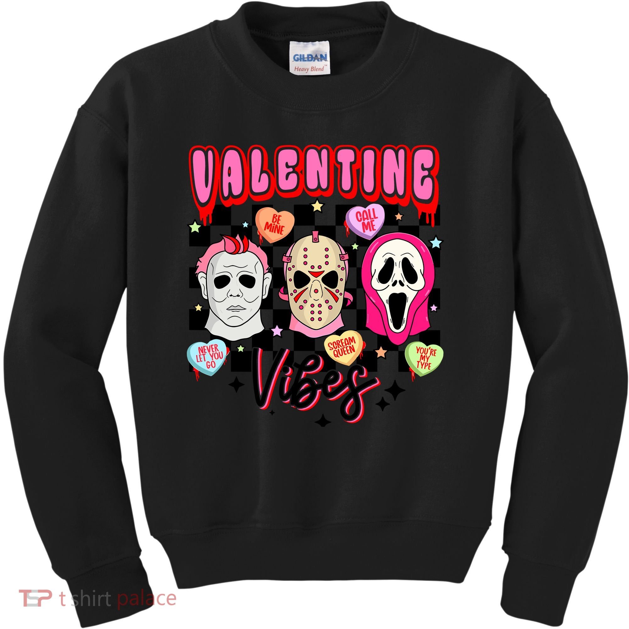 Horror ValentinesRetro Valentine’S Day Valentine Vibes Kids Sweatshirt