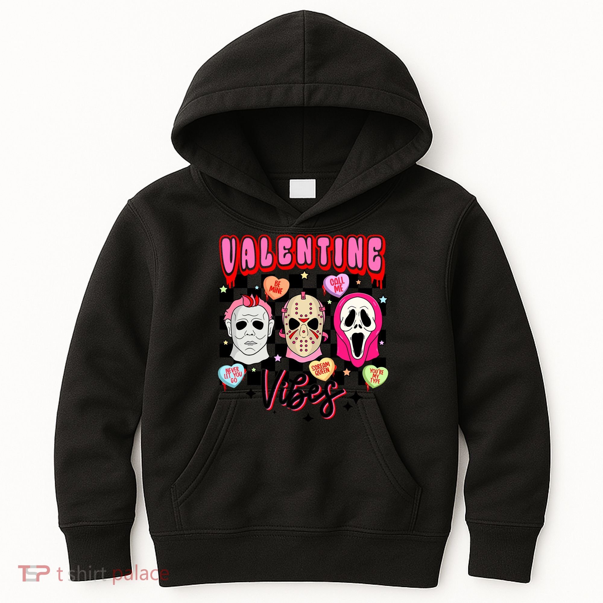 Horror ValentinesRetro Valentine’S Day Valentine Vibes Kids Hoodie