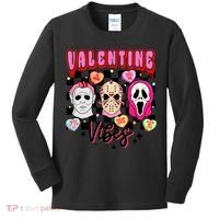 Horror ValentinesRetro Valentine’S Day Valentine Vibes Kids Long Sleeve Shirt thumb 0