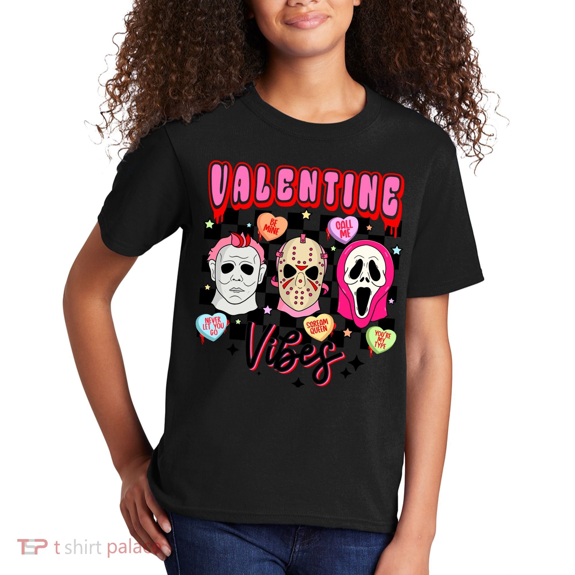 Horror ValentinesRetro Valentine’S Day Valentine Vibes Kids T-Shirt