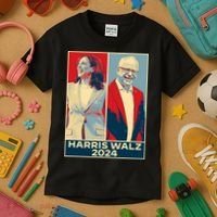 Harris Walz 2024 Kamala Harris Tim Walz For Vp Kids T-Shirt thumb 3