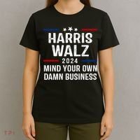 Harris Walz 2024 Mind Your Own Damn Business T-Shirt thumb 4