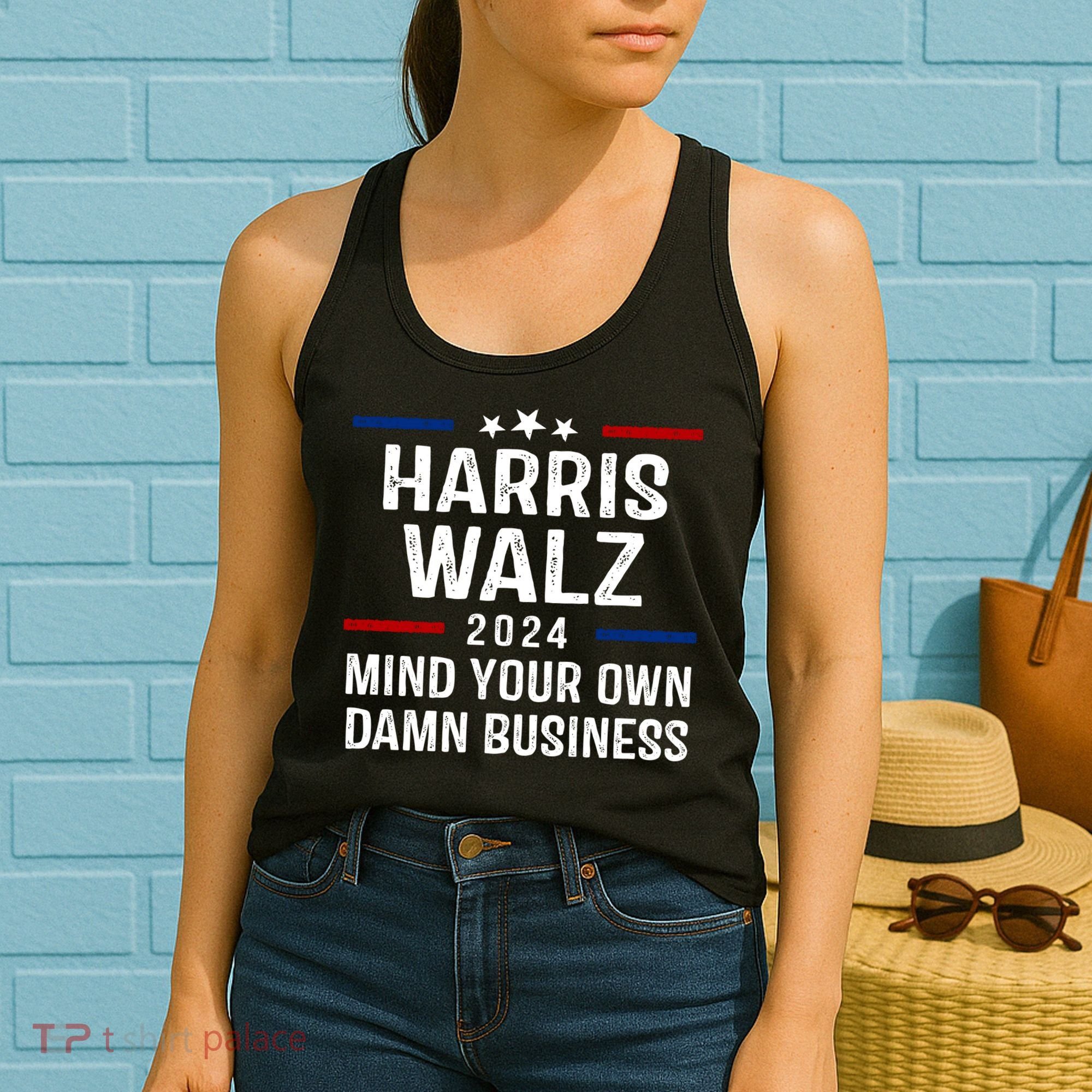 Harris Walz 2024 Mind Your Own Damn Business Women's Tank Top