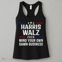 Harris Walz 2024 Mind Your Own Damn Business Women's Tank Top thumb 3