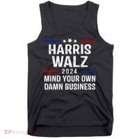 Harris Walz 2024 Mind Your Own Damn Business Tank Top thumb 0