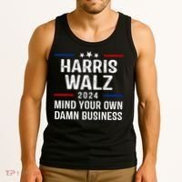Harris Walz 2024 Mind Your Own Damn Business Tank Top thumb 3