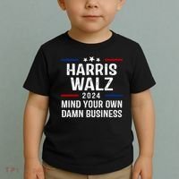Harris Walz 2024 Mind Your Own Damn Business Toddler T-Shirt thumb 2