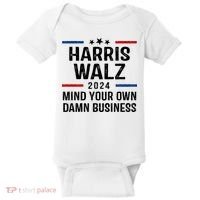 Harris Walz 2024 Mind Your Own Damn Business Baby Bodysuit thumb 0